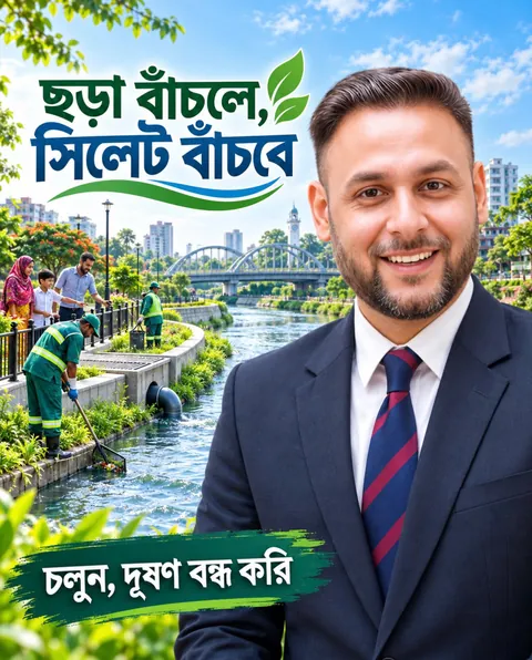 Save the Streams, Save Sylhet — campaign poster
